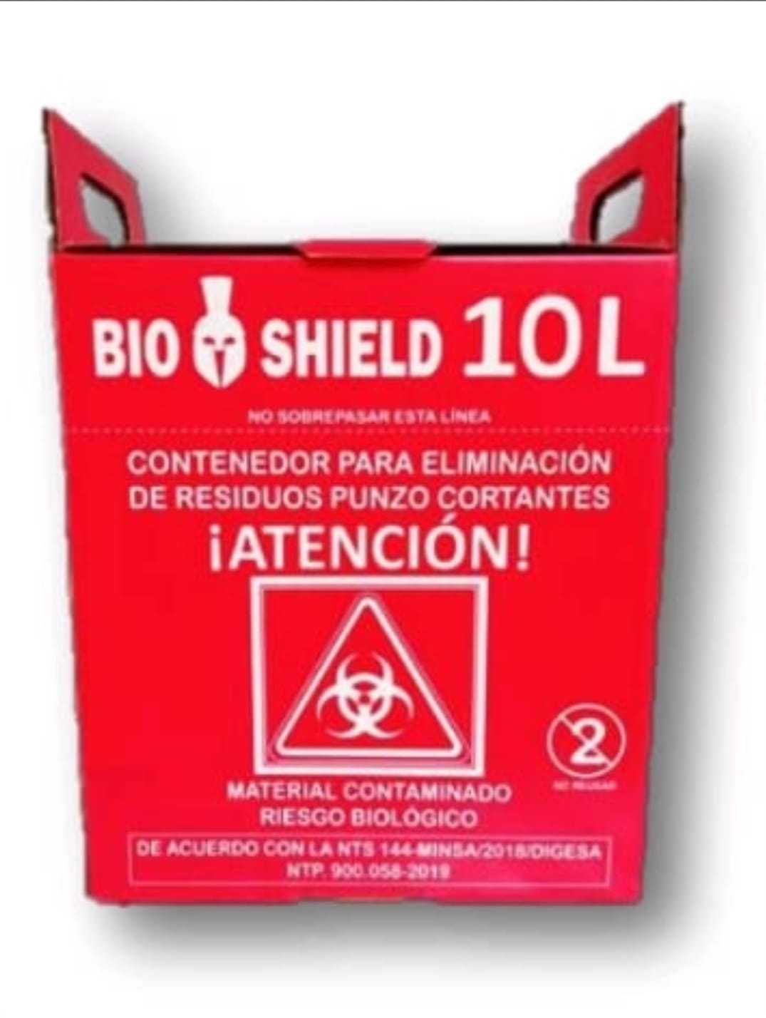 Imagen de Caja de bioseguridad para punzocortantes de 10 litros